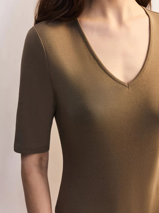 Боди из хлопка с треугольным вырезом / Zarina