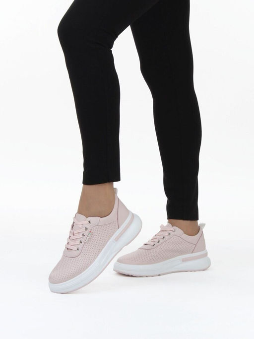 03-YH324-4 PINK Полуботинки летние женские (натуральная кожа)