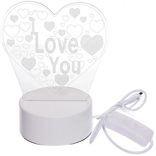 Светильник ночник "3D-Невероятные чувства" на пластиковой подставке, с включателем USB