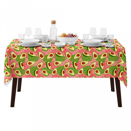 Скатерть 180х145см "Авокадо, вид 7/1", длина стола до 140см, на 6 персон, рогожка (хлопок 100%) 171г/м2, упаковка классическая, пакет ПВХ 28х41см, "Домашняя мода" (Россия)