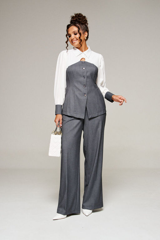 Костюм Beautiful Free 6377-Р белый/серый