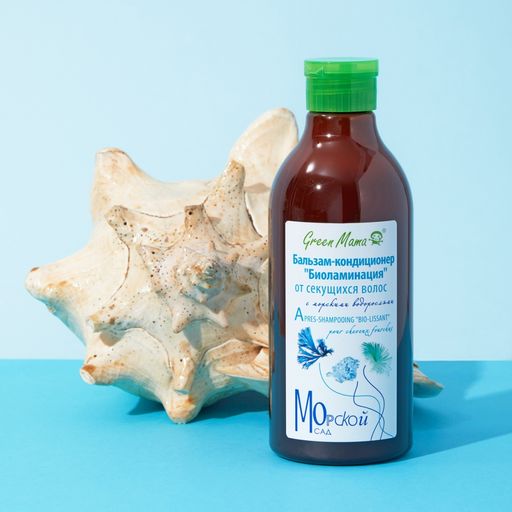 Бальзам-кондиционер Биоламинация от секущихся волос с морскими водорослями 400 мл - Green mama фото 2