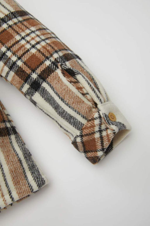 Фланелевая рубашка с длинными рукавами для маленьких мальчиков - Defacto фото 3