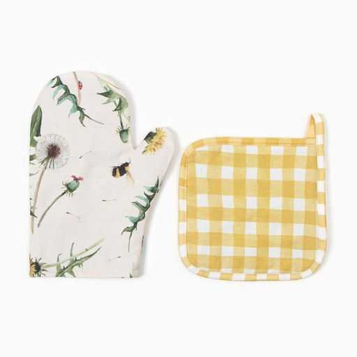 Набор Этель Sunbeam: варежка-прихватка 20х27 см, прихватка 19х19см, 100% хл, саржа 178 г/м2  фото 3