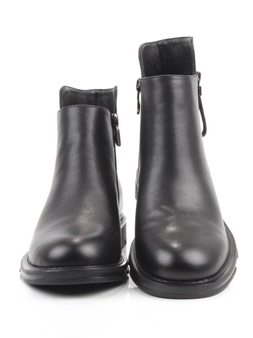 01-M43-12 BLACK Ботинки демисезонные женские (натуральная кожа, байка)