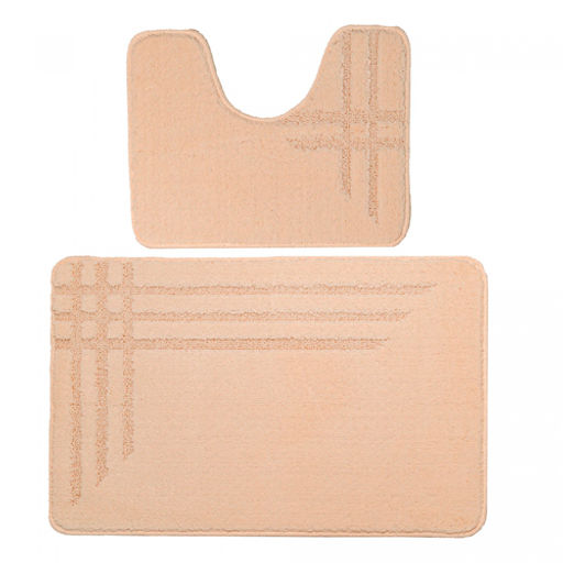 Коврик для в/к Comfort Linea из 2 шт 60х100/50х60см 10мм (кремовый)/BANYOLIN/