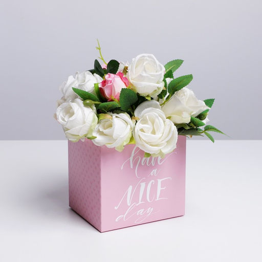 Цена за 2 шт. Коробки для мини букетов HAVE A NICE DAY, 12×20×10 см