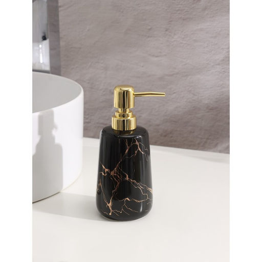 Набор для ванной SAVANNA Молния, 4 предмета, мыльница, дозатор для мыла, 2 стакана, чёрный  фото 2