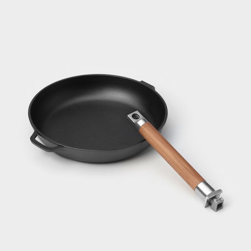Сковорода Wild Kitchen, d=24 см, съёмная ручка, индукция, чугун, чёрная  фото 3