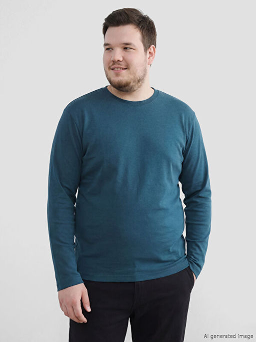 Bisiklet Yaka Uzun Kollu Erkek Ti??rt