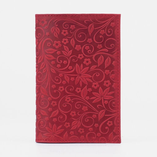 Обложка для паспорта Орнамент, с тиснением, красная