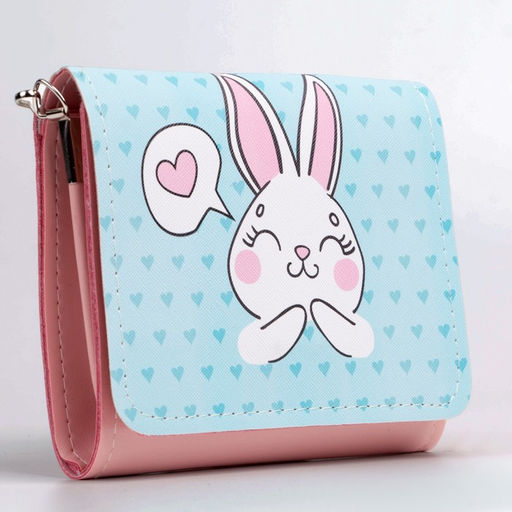 Сумка детская Зайка, на клапане, цвет голубой/розовый, 15х4х12 см - NAZAMOK KIDS фото 2