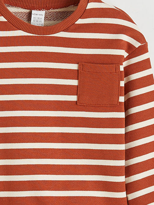 Bisiklet Yaka ?izgili Erkek Bebek Ti??rt