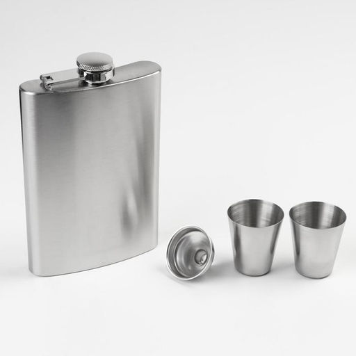 Подарочный набор 4 в 1 Металлик: фляжка 240 мл + 2 рюмки, воронка - Simaland фото 2