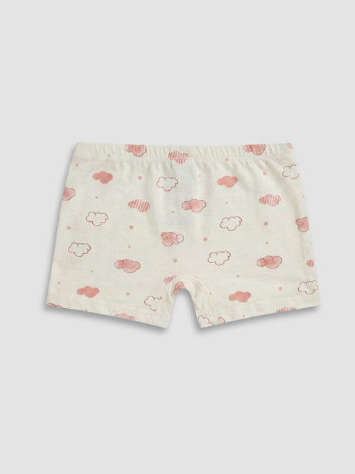 Pamuklu Bask?l? K?z ?ocuk Boxer