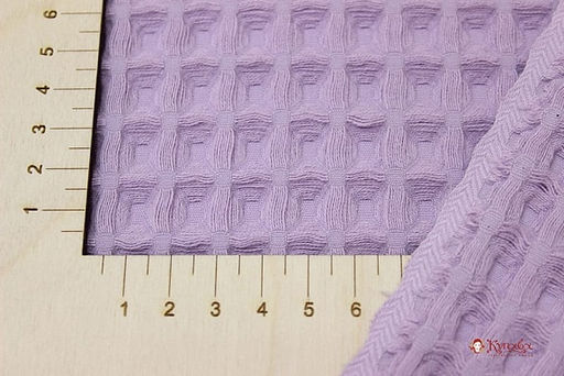 Вафельное премиум-полотно Бохо цв.сиреневый, ш.1.44м, хл-100%, 240гр/м.кв - Купава фото 2