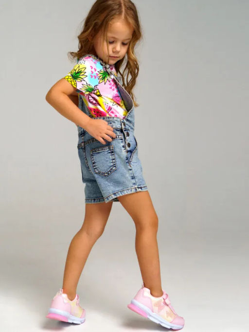 PlayToday / Полукомбинезон текстильный джинсовый для девочек  фото 4