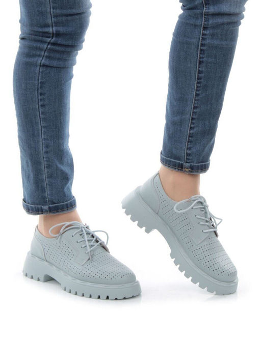 03-HY8-3D LT. BLUE Полуботинки женские (натуральная кожа)