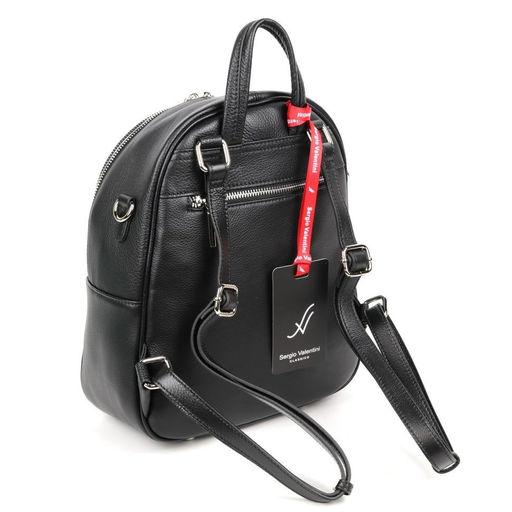 Женский кожаный рюкзак Sergio Valentini SV-SZ753/B Блек  фото 3