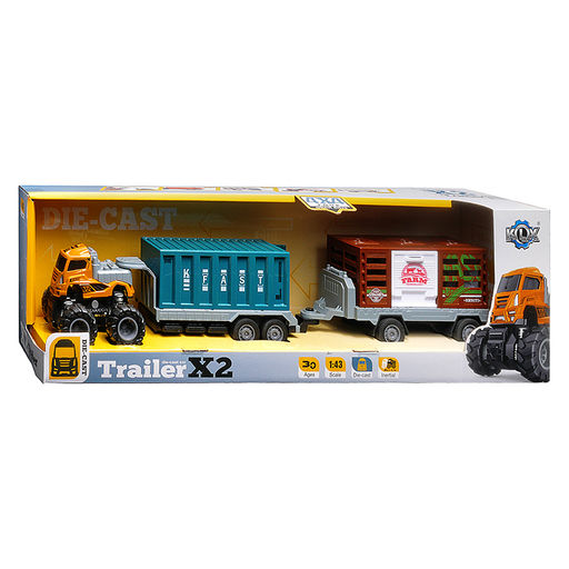 Машина "Двухзвенный прицеп" 1:43 в коробке