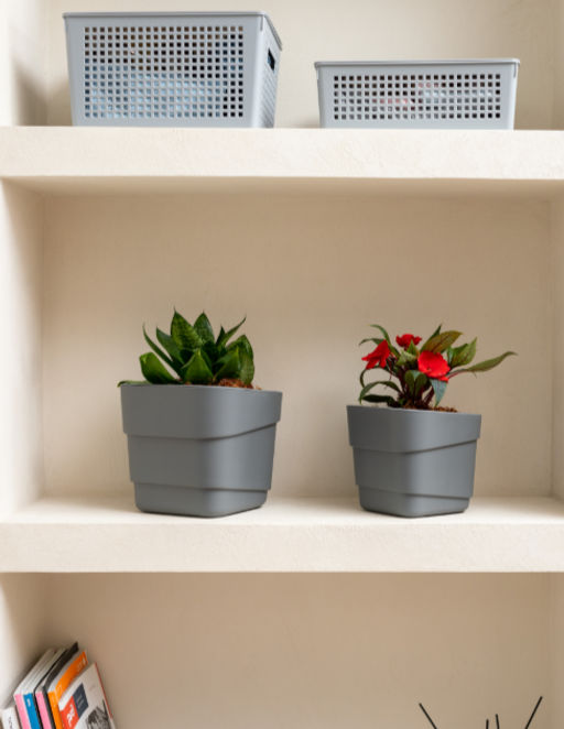 Горшок для цветов 4л d188 h 176мм серый HILLS