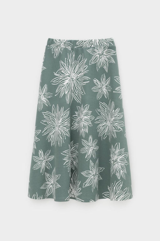 ЕВТ 7029/зеленый,крупные астры юбка жен