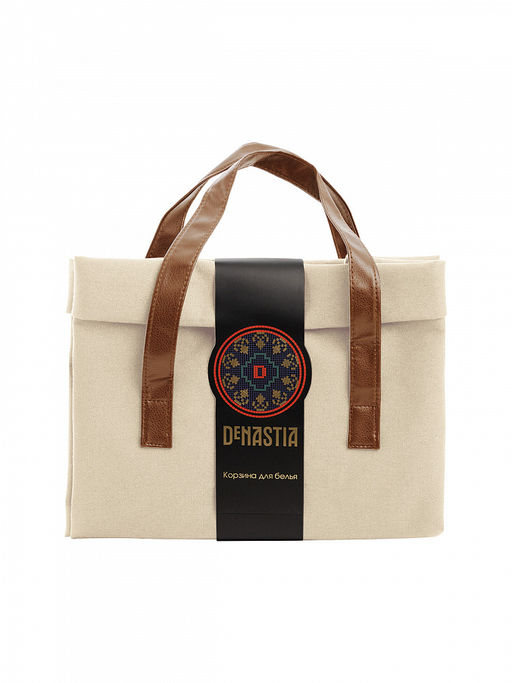 Корзина для белья 35x35x47 молочный хлопок, полиэстер - Denastia фото 6