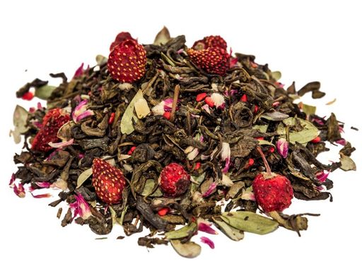 КамлёвЪ Зеленый крупнолистовой чай Клубника в шампанском, 500 г
