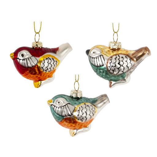Украшение новогоднее "Птичка", L7 W4 H6 см, 3в.