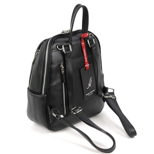 Женский кожаный рюкзак Sergio Valentini SV-SZ749/C Блек - Cidirro фото 3