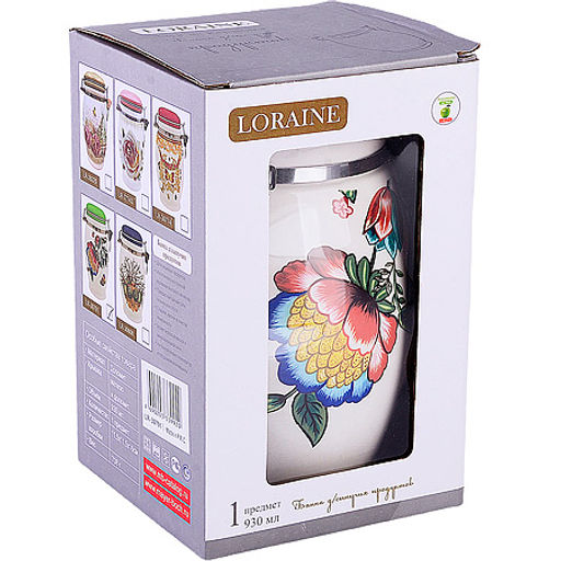 30791 Банка для сыпучих продуктов 930мл Летний букет доломит LR (х24) - Mayer&boch фото 4