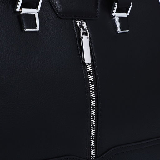 Сумка тоут на молнии, наружный карман, длинный ремень, цвет чёрный - Simaland фото 4