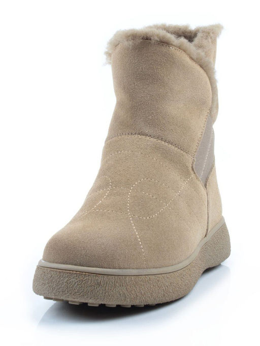 04-PAL272-5Z GREEN/SANDY Ботинки зимние женские (натуральная замша, 100% шерсть, натуральный мех)