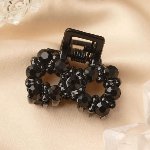 Цена за 6 шт. Крабик для волос «Мелани», бантик, 2.5 см, чёрный