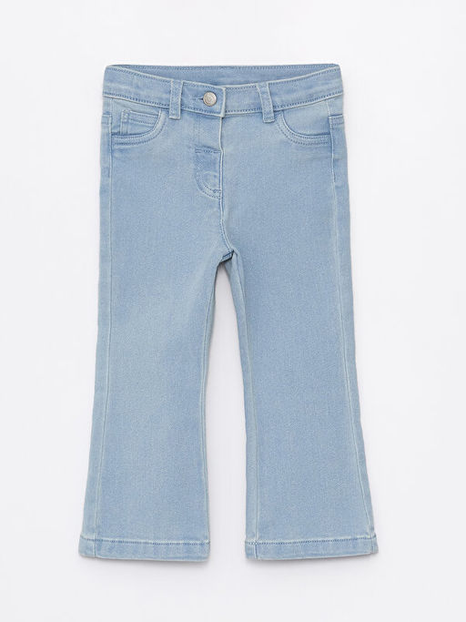Beli Lastikli Basic K?z Bebek Jean Pantolon