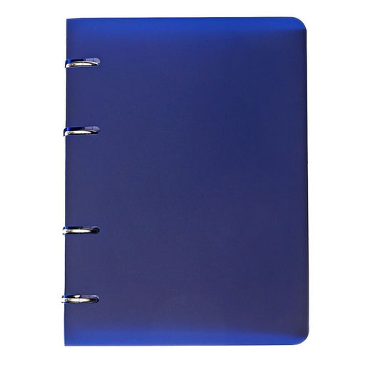 Тетрадь на кольцах Calligrata A5, 80 листов, в клетку, пластиковая обложка, блок офсет, синяя