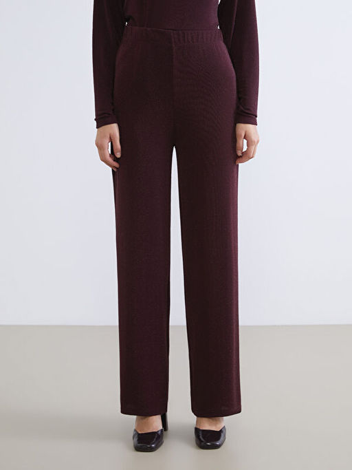 Standart Fit Simli Kad?n Pantolon