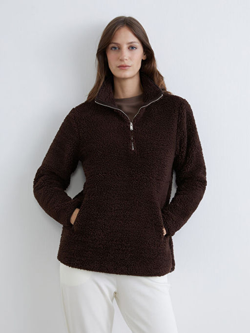 Dik Yaka Kad?n Pel?? Sweatshirt