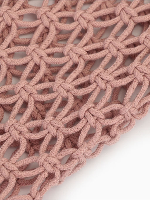 Сумка пляжная, плетёная, клетка 3.5 см, персиковая