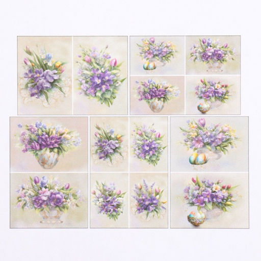 Набор декупажных карт 5 шт «Букет на Пасху», 45 г/м2, формат А4