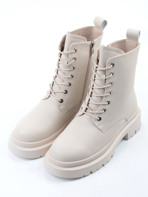 04-PAS70-2Z LT. BEIGE Ботинки зимние женские (натуральная кожа, 100% шерсть)