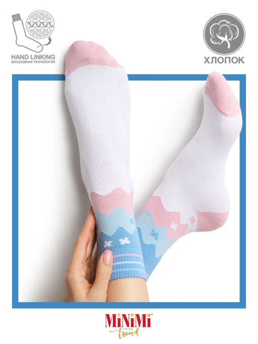 (Minimi) Mini Trend 4219 нос.жен. с рисунком Сакура bianco/multicolor