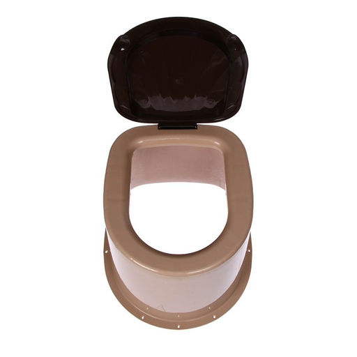 Туалет дачный, h=58 см, без дна, с отверстиями для крепления к полу, бежевый