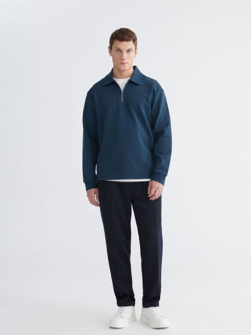 Polo Yaka Erkek Sweatshirt