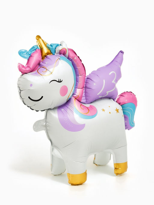 Цена за 5 шт. Воздушный шар фольгированный 22" «Единорог», фигура под возду