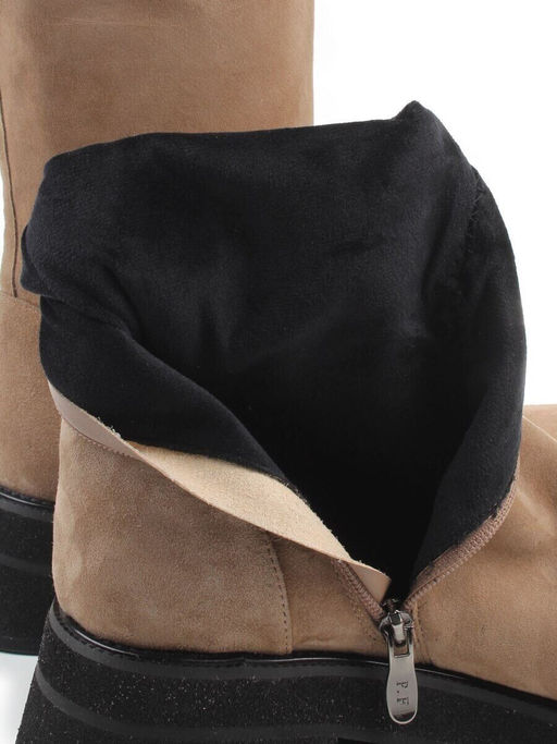 02-E37B-70HL BEIGE Сапоги демисезонные женские (натуральная замша)