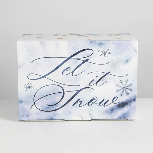 Коробка подарочная новогодняя складная Let it snow, 22×15×10 см, Новый год
