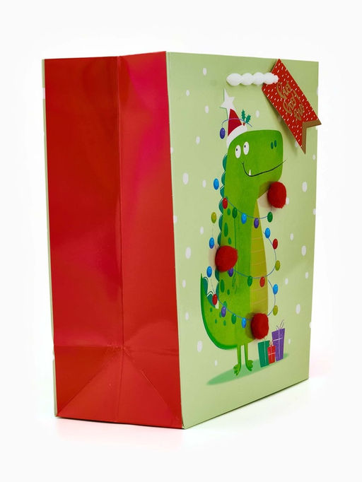 Набор подарочных пакетов «Новый год», 3 шт., голография, с шильдиком и объёмным декором, 25×30.5×12.5 см