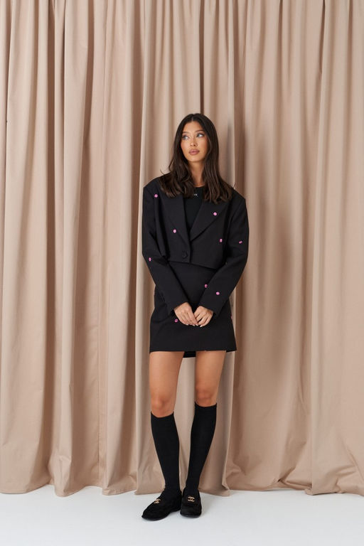 Жакет Annete А5538 укороченный черный фото 6