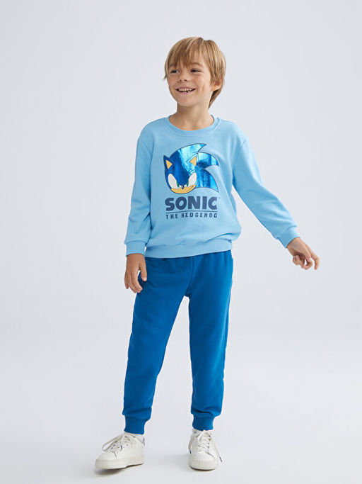 Bisiklet Yaka Sonic Bask?l? Erkek ?ocuk E?ofman Tak?m